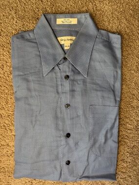 John W. Nordstrom Blue Micro-Check Button-Down Shirt